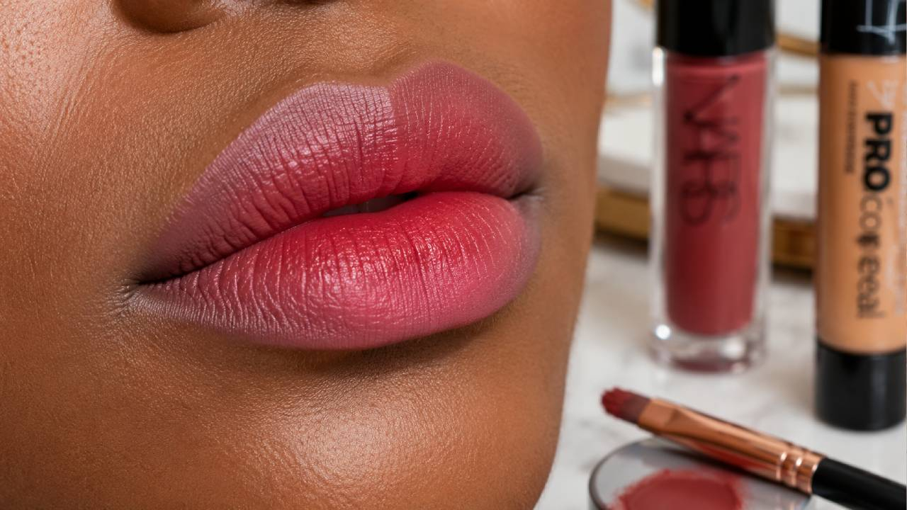 ombre lips bibir gelap