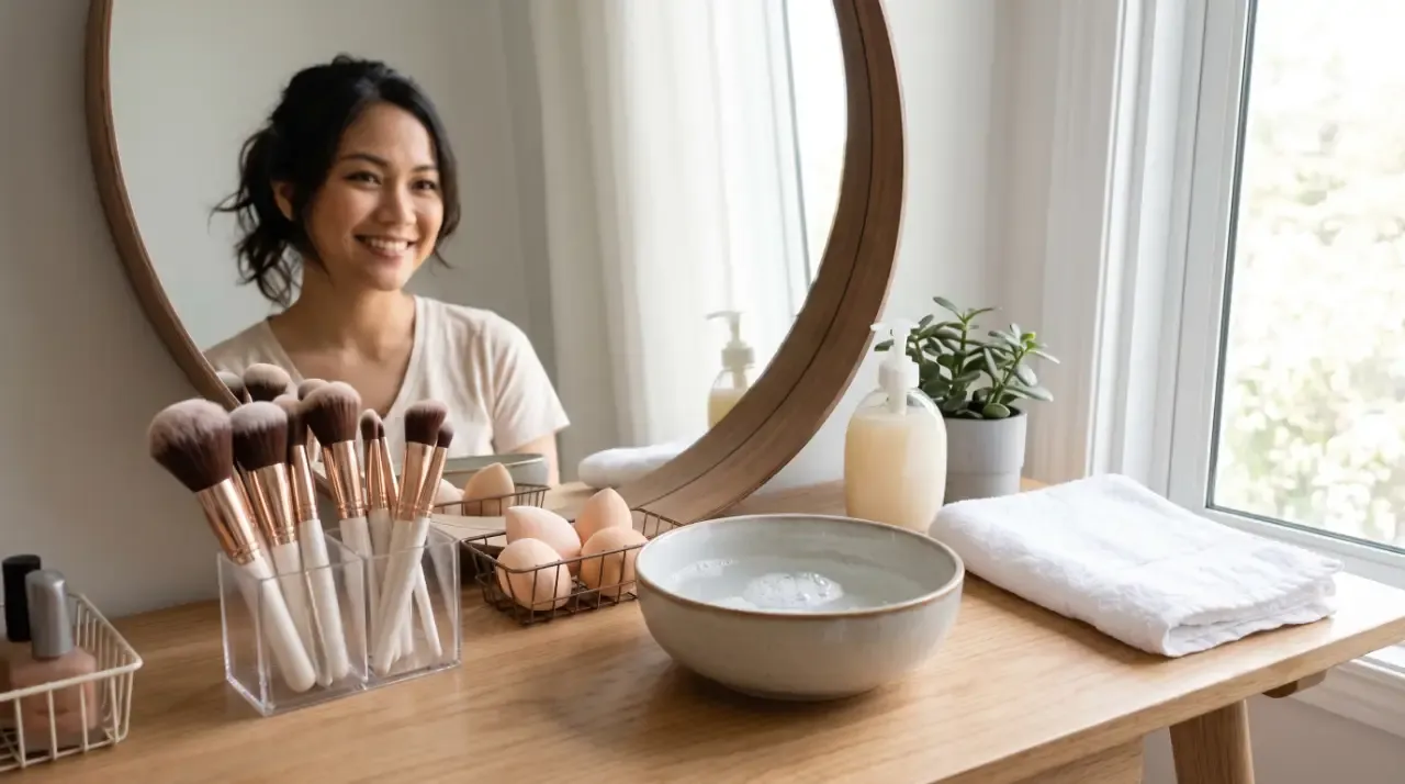 cara membersihkan brush makeup