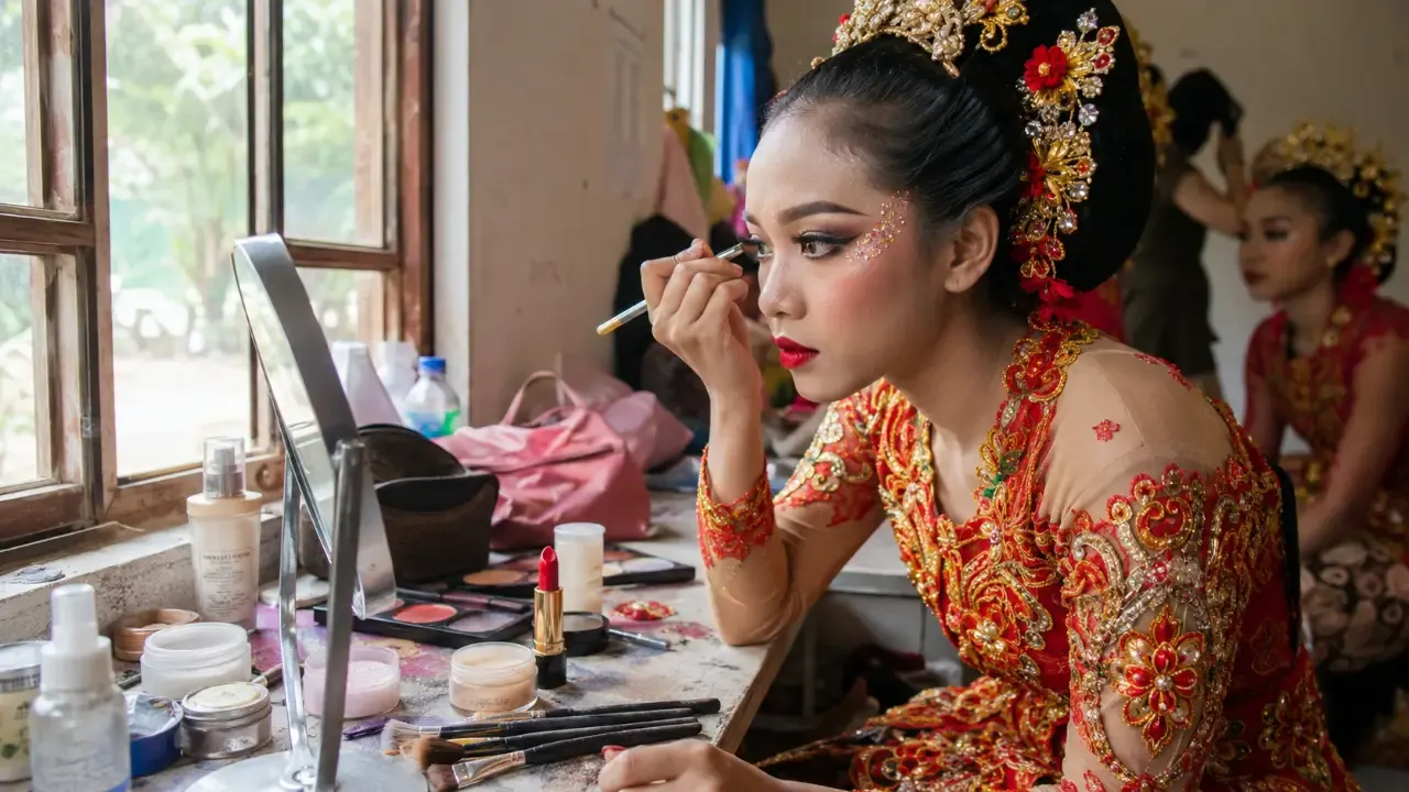 persiapan makeup karnaval