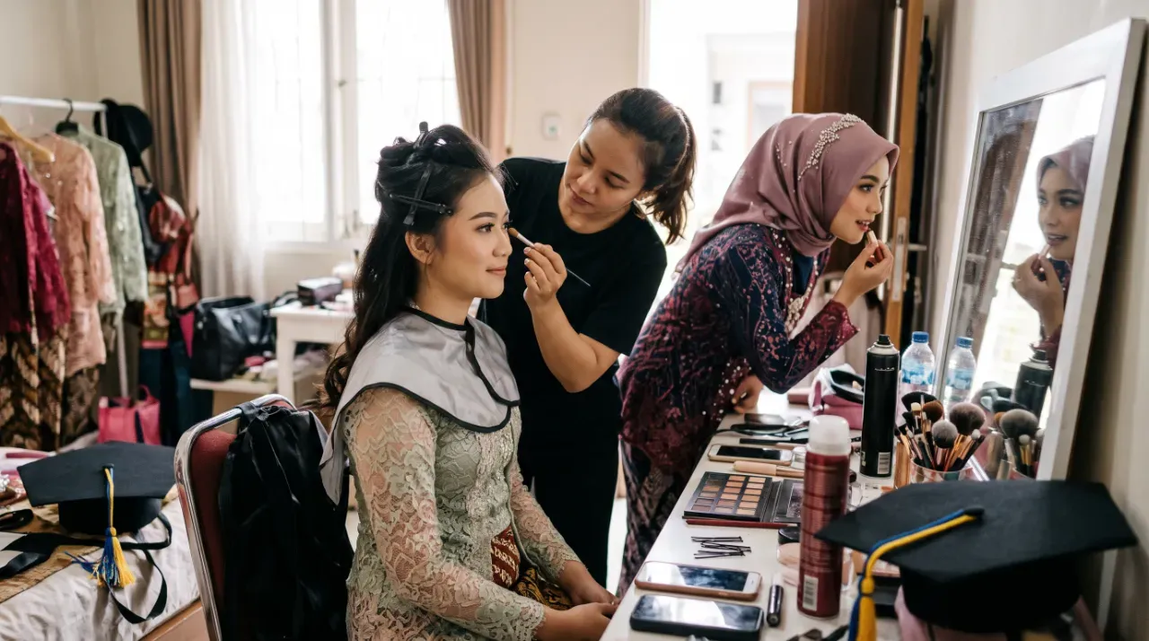 lama makeup wisuda dan hairdo